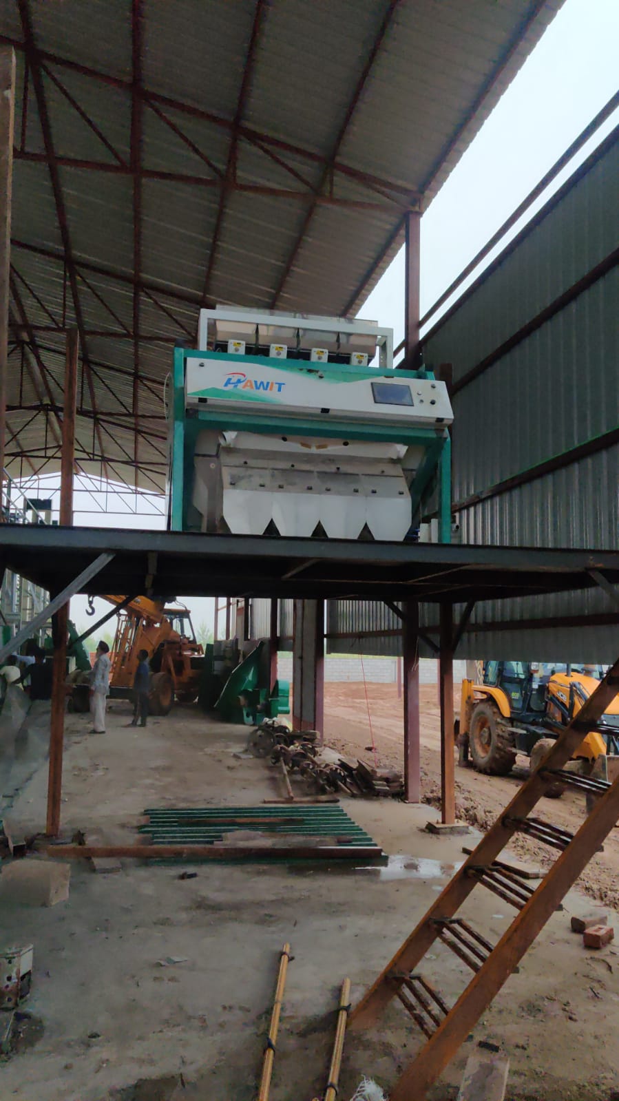 Rice sorter machine installation 